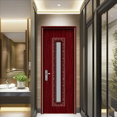 Porte vitrée en composite bois-plastique (WPC) résistante aux termites, avec une résistance supérieure à l'humidité et insonorisée pour applications intérieures