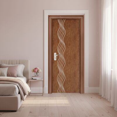 Porte intérieure WPC durable de 45 mm d'épaisseur, isolation phonique de 40 dB et résistance aux termites pour une résistance supérieure