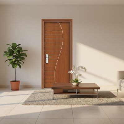 Porte intérieure creuse en WPC conçue pour l'intérieur avec un matériau composite résistant à l'humidité et une apparence moderne et élégante pour diverses pièces