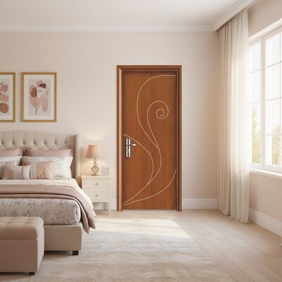 Porte intérieure en WPC en composite creux résistant à l'humidité isolant thermique adapté aux chambres à coucher salons et bureaux
