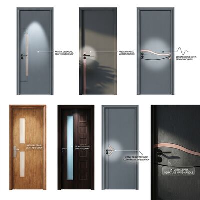 Un bon prix. Porte intérieure composite bois-plastique WPC, méthode d'installation à charnière, matériau principal durable, plastique WPC adapté aux usages résidentiels et commerciaux en ligne