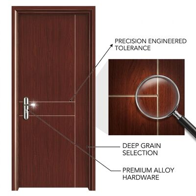 Un bon prix. Température chaude Porte intérieure WPC offrant une isolation acoustique de 30 dB et matériau principal plastique WPC conçu pour les espaces intérieurs en ligne
